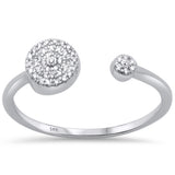 <span>DIAMOND CLOSEOUT! </span>.08ct 14K White Gold Modern Round Diamond Open Ring Size 6.5