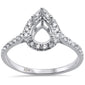 <span>DIAMOND CLOSEOUT! </span>.34ct 10K White Gold Pear Teardrop Shape Diamond Semi Mount Ring Size 6.5