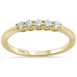 <span>DIAMOND CLOSEOUT! </span>.25ct 14K Yellow Gold 5 Round Diamond Anniversary Band Ring Size 6.5