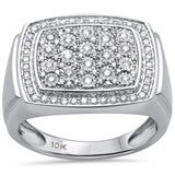 <span>DIAMOND CLOSEOUT! </span>.62ct 10K White Gold Diamond Men's Ring Band Size 10
