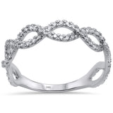<span>DIAMOND CLOSEOUT! </span>.42ct G SI 14KT White Gold Infinity Diamond Ring Band Size 6.5