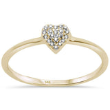.03ct G SI 14K Yellow Gold Diamond Trendy Heart Ring Size 6.5