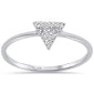 .11ct 14K White Gold Trendy Triangle Diamond Ring Size 6.5
