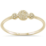 <span>DIAMOND CLOSEOUT! </span>.05ct 14KT Yellow Gold Three Stone Trendy Diamond Ring Size 6.5