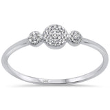 .05ct 14KT White Gold Three Stone Diamond Ring Size 6.5