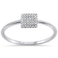 .06ct 14KT White Gold Square Trendy Diamond Ring Size 6.5
