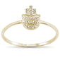 .05ct 14KT Yellow Gold Trendy Hand of Hamsa Diamond Ring Size 6.5