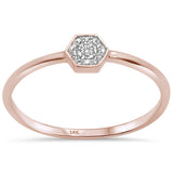 .03ct G SI 14K Rose Gold Ladies Trendy Diamond Ring Size 6.5