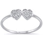 .06ct 14KT White Gold Two Hearts Diamond Ring Size 6.5