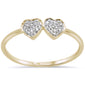 .08ct 14K Yellow Gold Two Hearts Diamond Ring Size 6.5