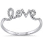 .12ct 14KT White Gold  Heart "Love" Script Diamond Ring Size 6.5