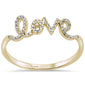 .08ct G SI 14K Yellow Gold  Heart  Love Script Trendy Diamond Ring Size 6.5