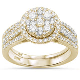 <span>DIAMOND CLOSEOUT! </span>.98ct G SI 10K Yellow Gold Round Diamond Engagement Bridal Ring Set Size 6.5