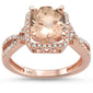 <span>GEMSTONE CLOSEOUT! </span> 2.42ct 14K Rose Gold Natural Morganite & Diamond Ring Size 6.5