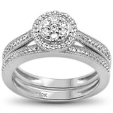 .26ct G SI 10K White Gold Round Diamond Bridal Set Engagement Ring Size 6.5