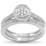 <span>DIAMOND CLOSEOUT! </span>.24ct G SI 10K White Gold Diamond Bridal Engagement Ring Set Size 6.5