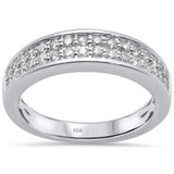 .50ct 10K White Gold Diamond Ladies Wedding Fashion Band Ring Size 6.5