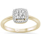 .29ct 10K Yellow Gold Diamond Square Halo Engagement Ring Size 6.5