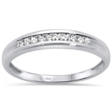<span>DIAMOND CLOSEOUT! </span>.10ct 10K White Gold Diamond Ladies Wedding Band Ring Size 6.5