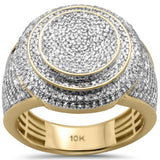 1.04ct G SI 10K Yellow Gold Diamond Men's Iced out Micro Pave Ring Size 10
