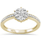 .14ct G SI 10K Yellow Gold Round Diamond Engagement Promise Ring Size 6.5