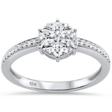 <span>¡LIQUIDACIÓN DE DIAMANTES! </span>Anillo de promesa de compromiso de oro blanco de 10K con diamante de .17ct G SI