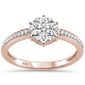 .15ct G SI 10K Rose Gold Round Diamond Engagement Promise Ring Size 6.5