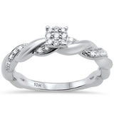<span>¡LIQUIDACIÓN DE DIAMANTES! </span>.20ct G SI Anillo de compromiso/promesa de oro blanco de 10K con diamante redondo, talla 6.5