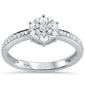 .21ct G SI 10K White Gold Round Diamond Engagement Promise Ring Size 6.5
