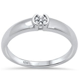 .03ct G SI 10K White Gold Round Diamond Engagement Promise Ring Size 6.5