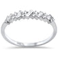 .21ct F SI 14K White Gold Baguette & Round Diamond Fine Band Ring Size 6.5
