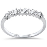 .21ct F SI 14K White Gold Baguette & Round Diamond Fine Band Ring Size 6.5