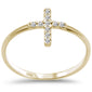 .10ct F SI 14K Yellow Gold Cross Purity Diamond Trendy Ladies Ring Size 6.5