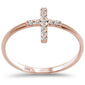 .10ct F SI 14K Rose Gold Cross Purity Diamond Trendy Ladies Ring Size 6.5