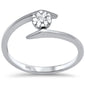 .12ct F SI 14K White Gold Modern Diamond Solitaire Engagement Ring Size 6.5