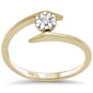 .12ct F SI 14K Yellow Gold Modern Diamond Solitaire Engagement Ring Size 6.5
