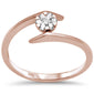.12ct F SI 14K Rose Gold Modern Diamond Solitaire Engagement Ring Size 6.5