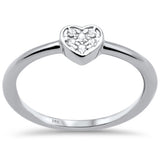 .05ct F SI 14K White Gold Heart Shaped Diamond Engagement Ring Size 6.5