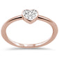 .05ct F SI 14K Rose Gold Heart Shaped Diamond Engagement Ring Size 6.5