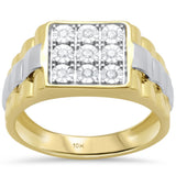 <span>DIAMOND CLOSEOUT! </span> .14ct F SI 10K Yellow Gold Men's Diamond Miracle Illusion Band Fashion Ring Size 10