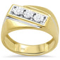 <span>DIAMOND  CLOSEOUT! </span>  .06ct F SI 10K Yellow Gold Men's Diamond Miracle Illusion Band Fashion Ring Size 10