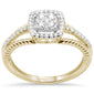 .28ct F SI 10K Yellow Gold Square Shape Diamond Engagement Ring Size 6.5