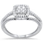 .25ct F SI 10K White Gold Square Diamond Engagement Ring Size 6.5