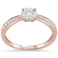 .20ct F SI 10K Rose Gold Round Diamond Engagement Ring Size 6.5