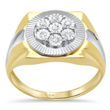 <span>DIAMOND CLOSEOUT! </span>.11ct F SI 10K Yellow Gold Men's Diamond Miracle Illusion Band Fashion Ring Size 10