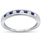 .33ct G SI 14K White Gold Blue Sapphire & Diamond Ring Size 6.5