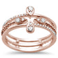 <span style="color:purple">SPECIAL!</span> .26ct G SI 14K Rose Gold Trendy Cross Diamond Band Ring Size 6.5
