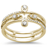 <span>DIAMOND CLOSEOUT! </span>.26ct G SI 14K Yellow Gold Trendy Cross Diamond Band Ring Size 6.5