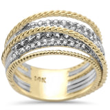 <span>DIAMOND CLOSEOUT! </span> .49ct G SI 14K Two Tone Ladies Diamond Band Ring Size 6.5