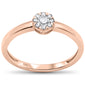 .09ct G SI 14K Rose Gold Round Diamond Solitaire Ring Size 6.5